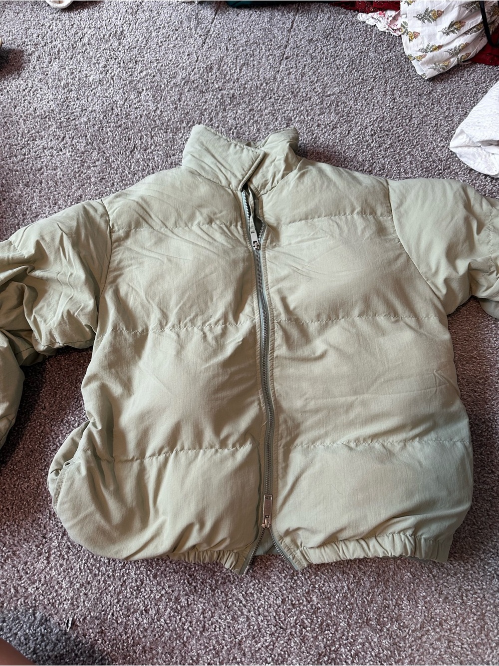PacSun Sage Green Quilted Puffer Jacket